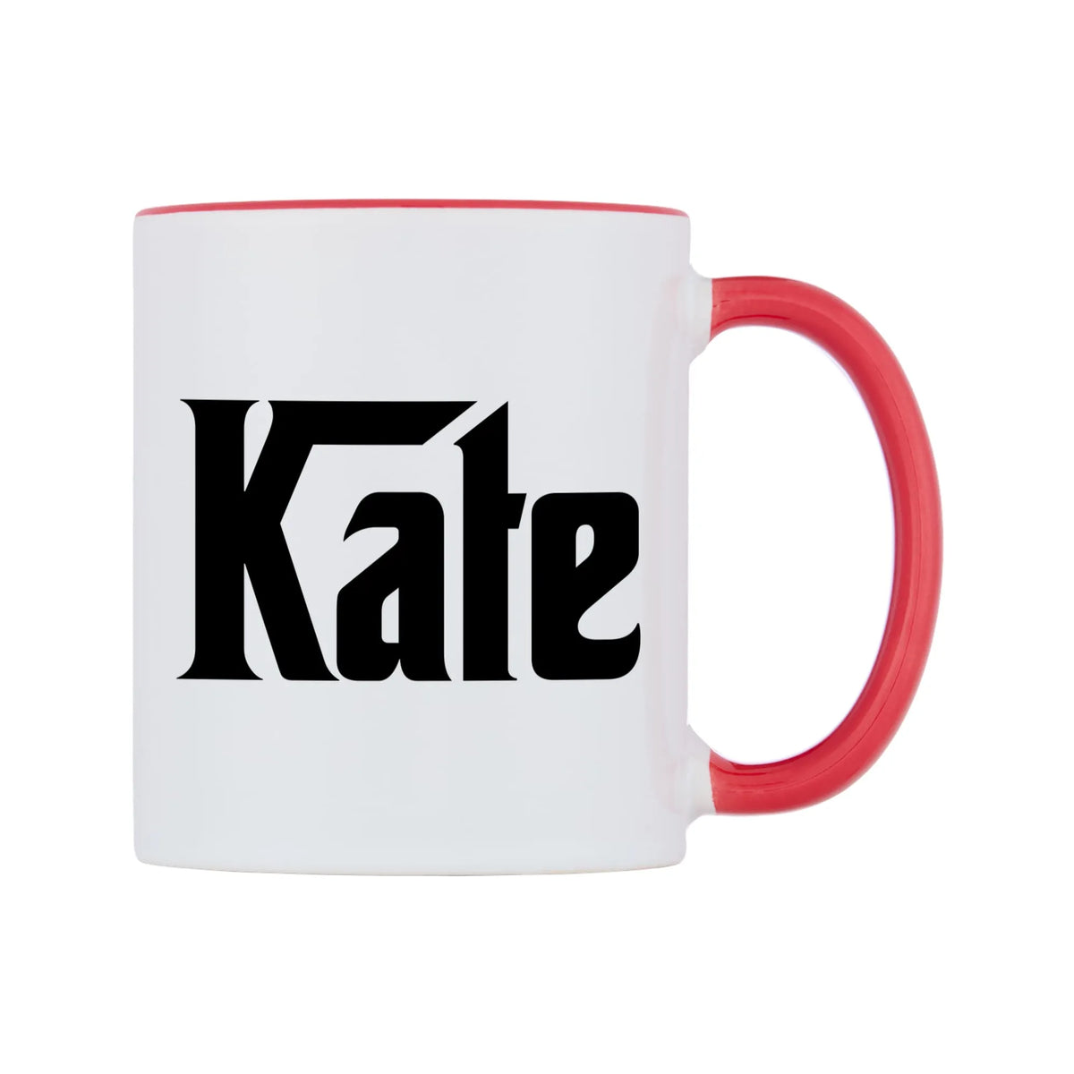 Kate - Godfather Themed Mug — white 11oz gloss mug with a red inside and handle, left side, on a white background