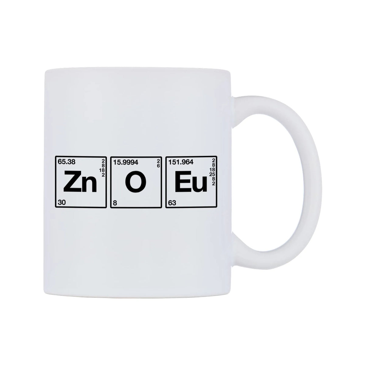 Zoe - Chemistry Themed Mug — mug, left side, on a white background