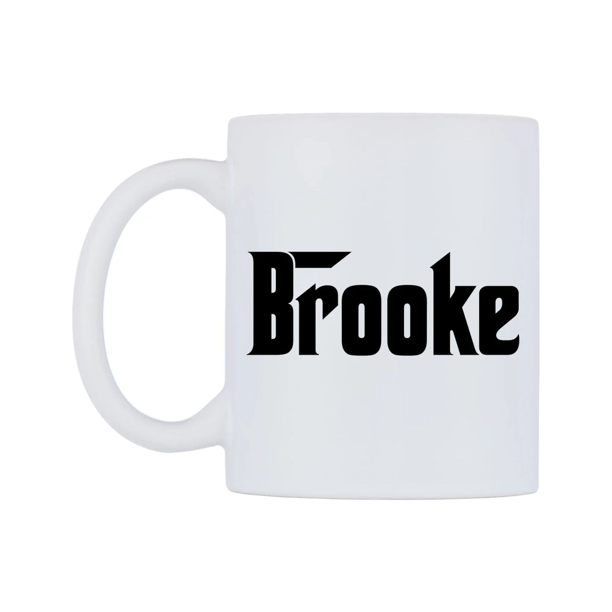 Brooke - Godfather Themed Mug — white 11oz gloss mug, right side, on a white background