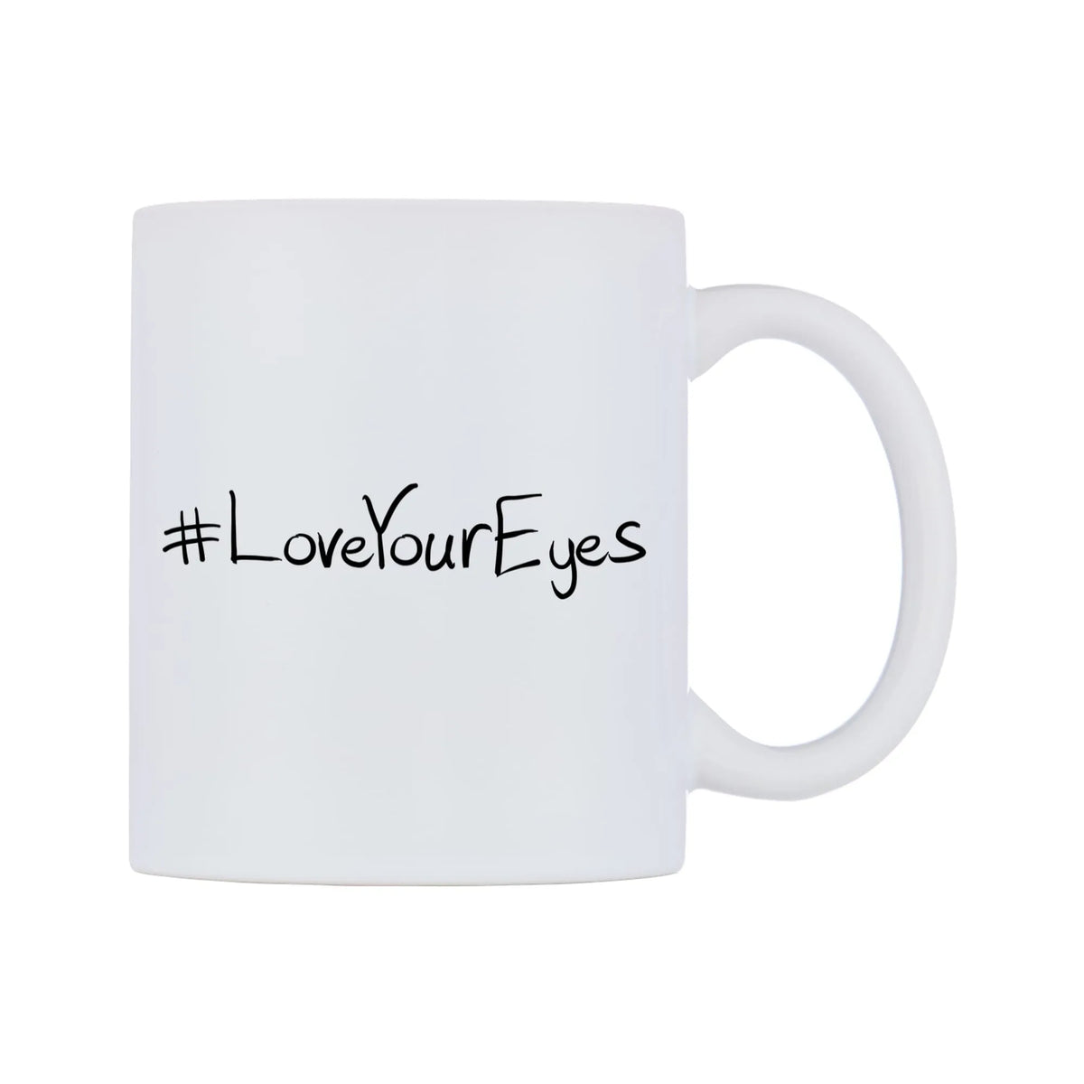 LoveYourEyes Mug — mug, left side, on a white background