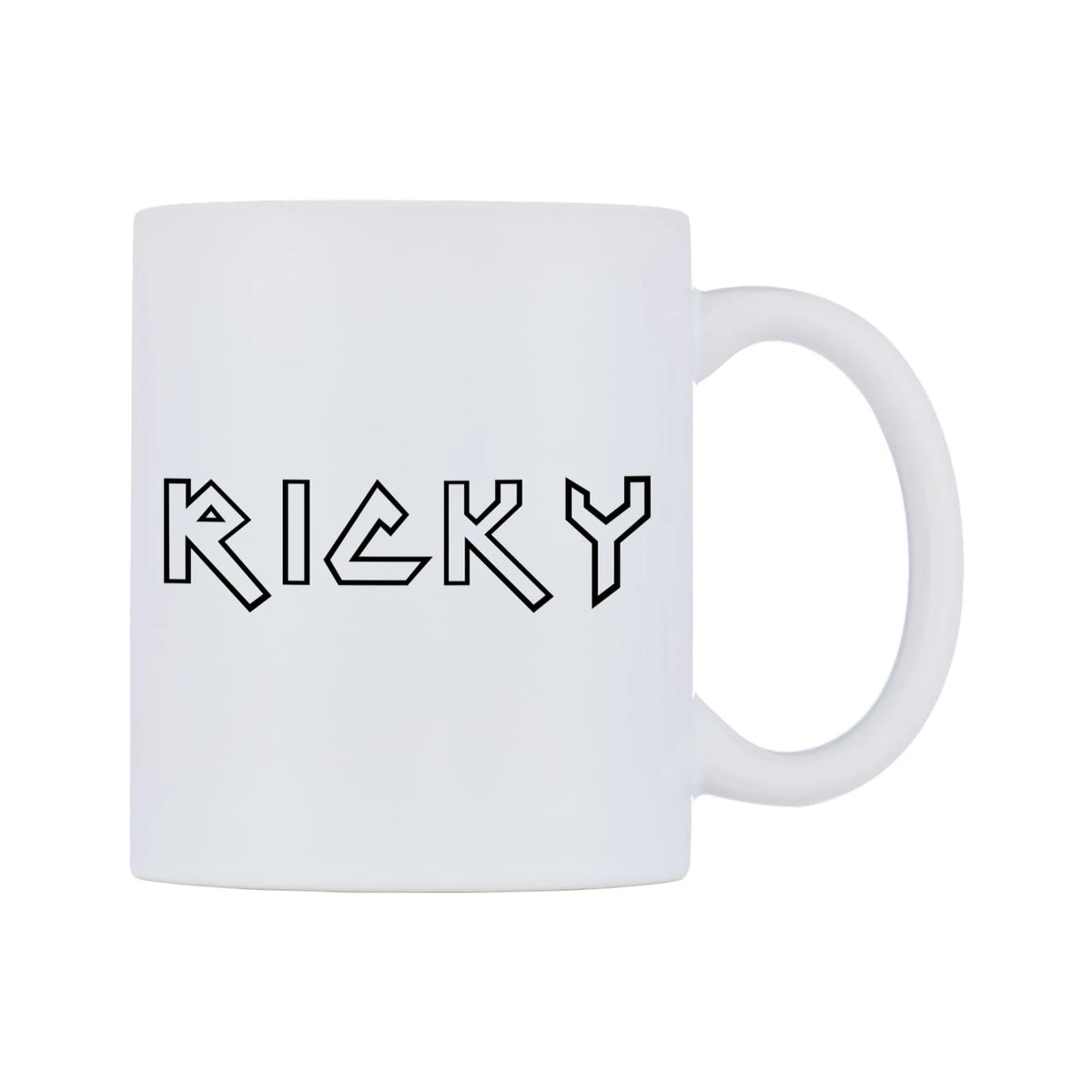 Ricky - Iron Maiden Themed Mug — white 11oz gloss mug, left side, on a white background