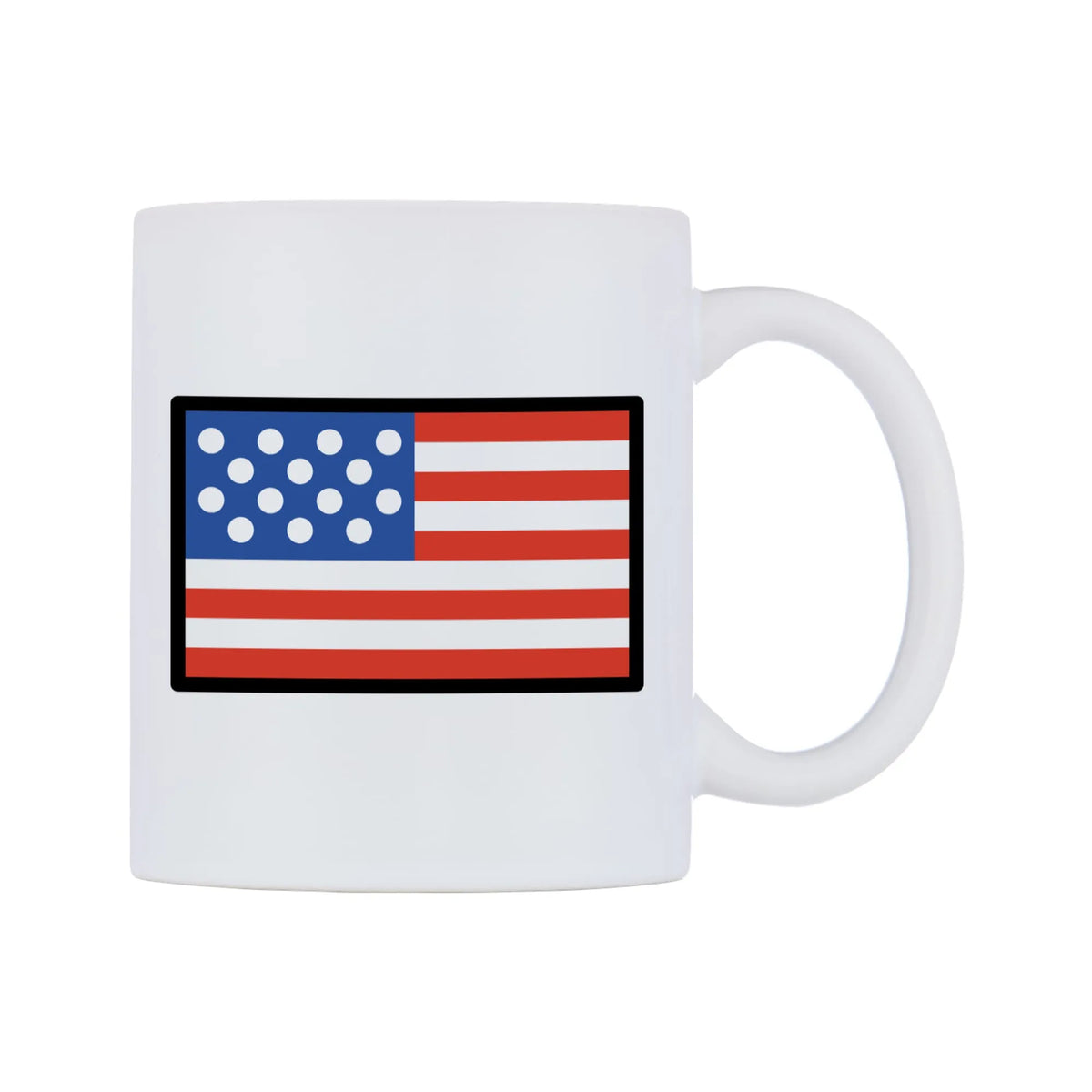 United States Flag Emoji Mug — mug, left side, on a white background