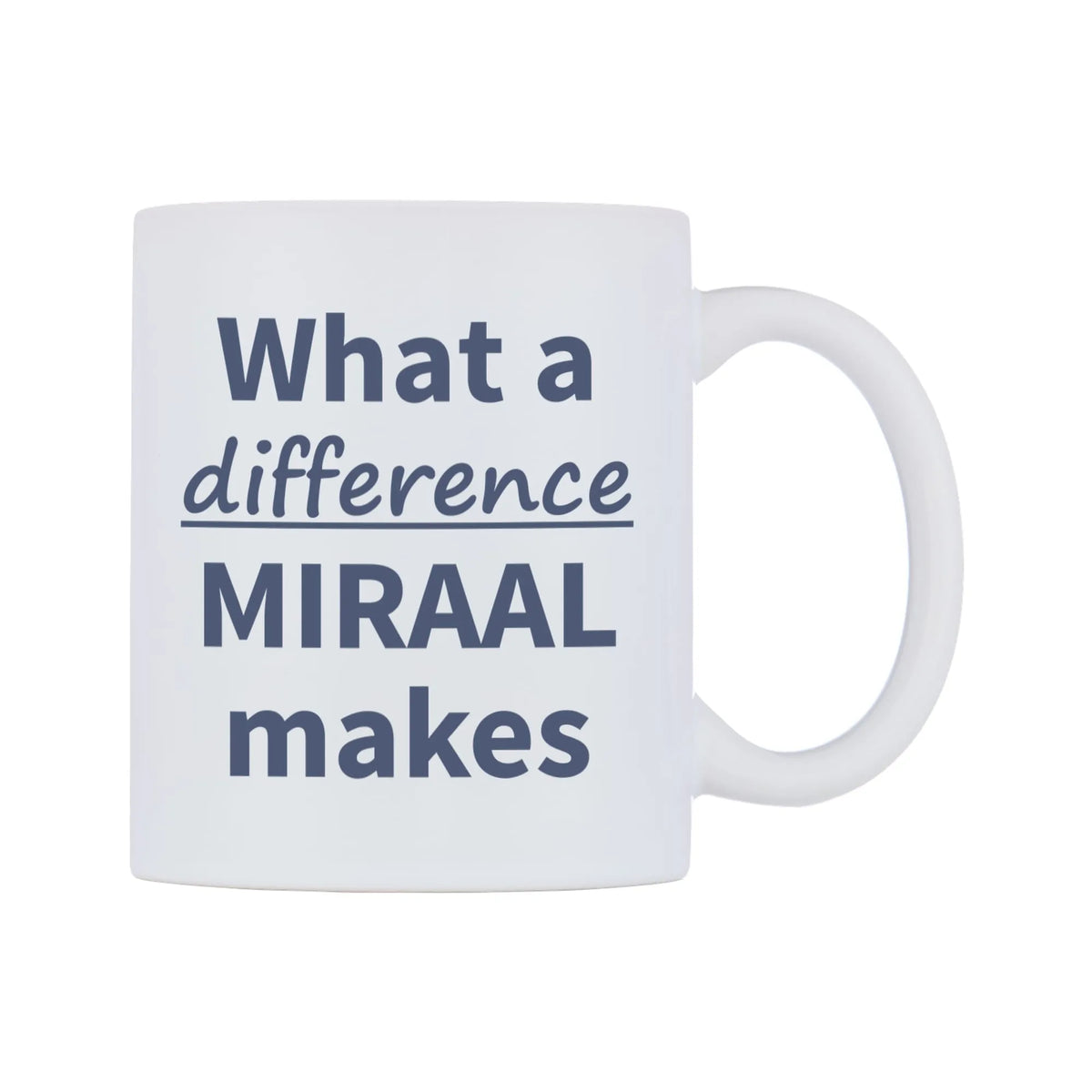 What a difference MIRAAL makes Mug — mug, left side, on a white background