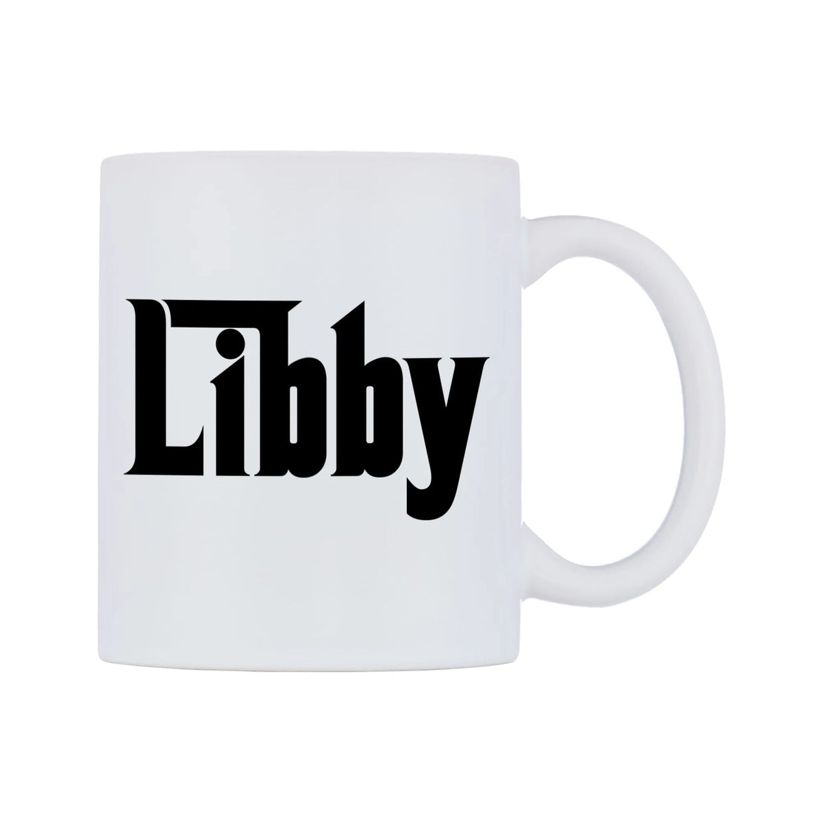 Libby - Godfather Themed Mug — white 11oz gloss mug, left side, on a white background