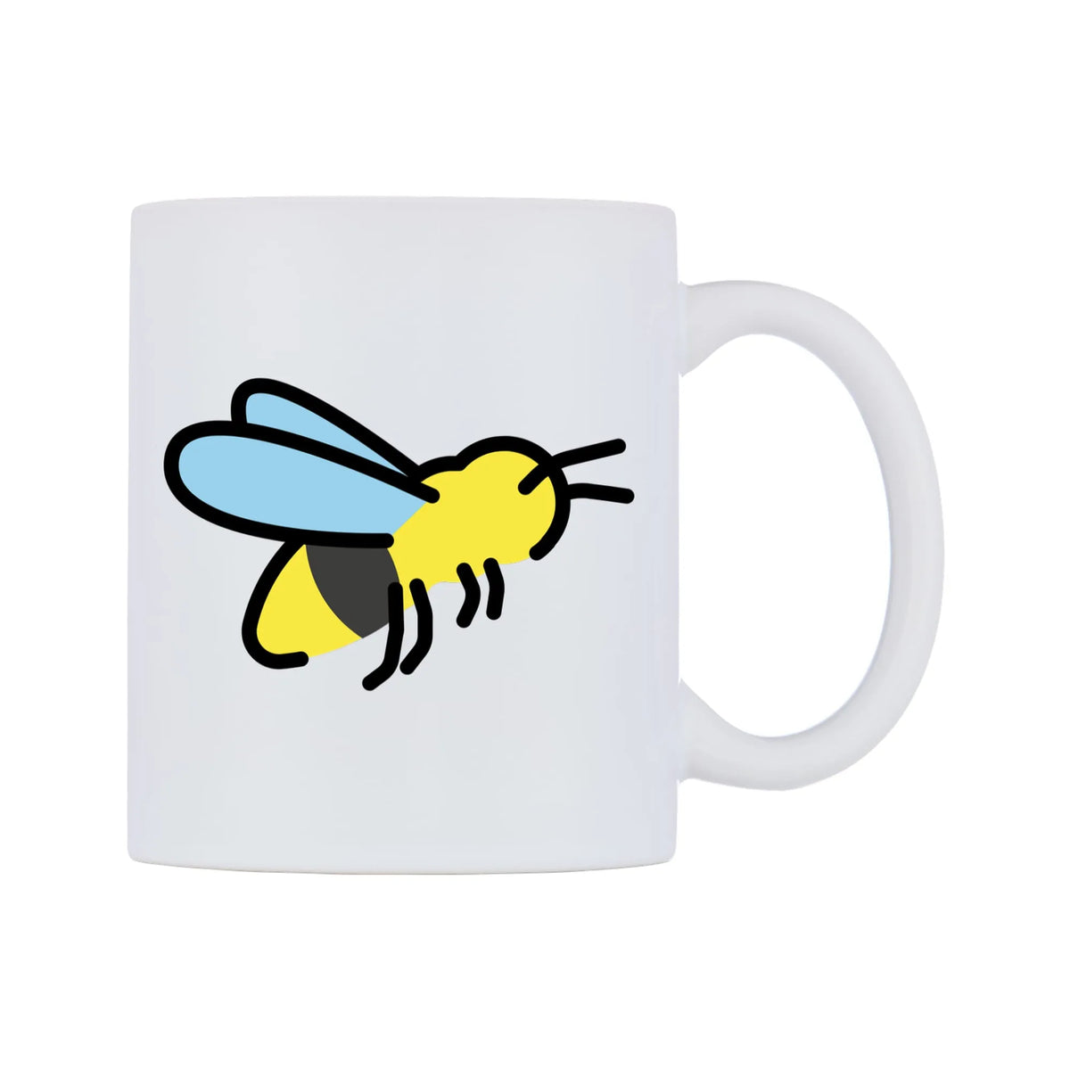 Honeybee Emoji Mug — mug, left side, on a white background
