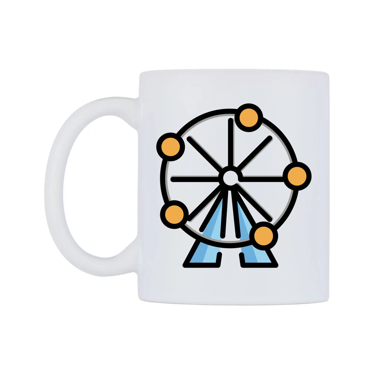 Ferris Wheel Emoji Mug — mug, right side, on a white background
