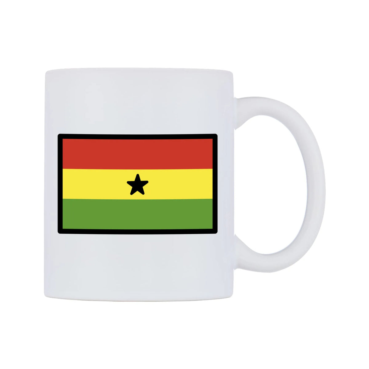 Ghana Flag Emoji Mug — mug, left side, on a white background
