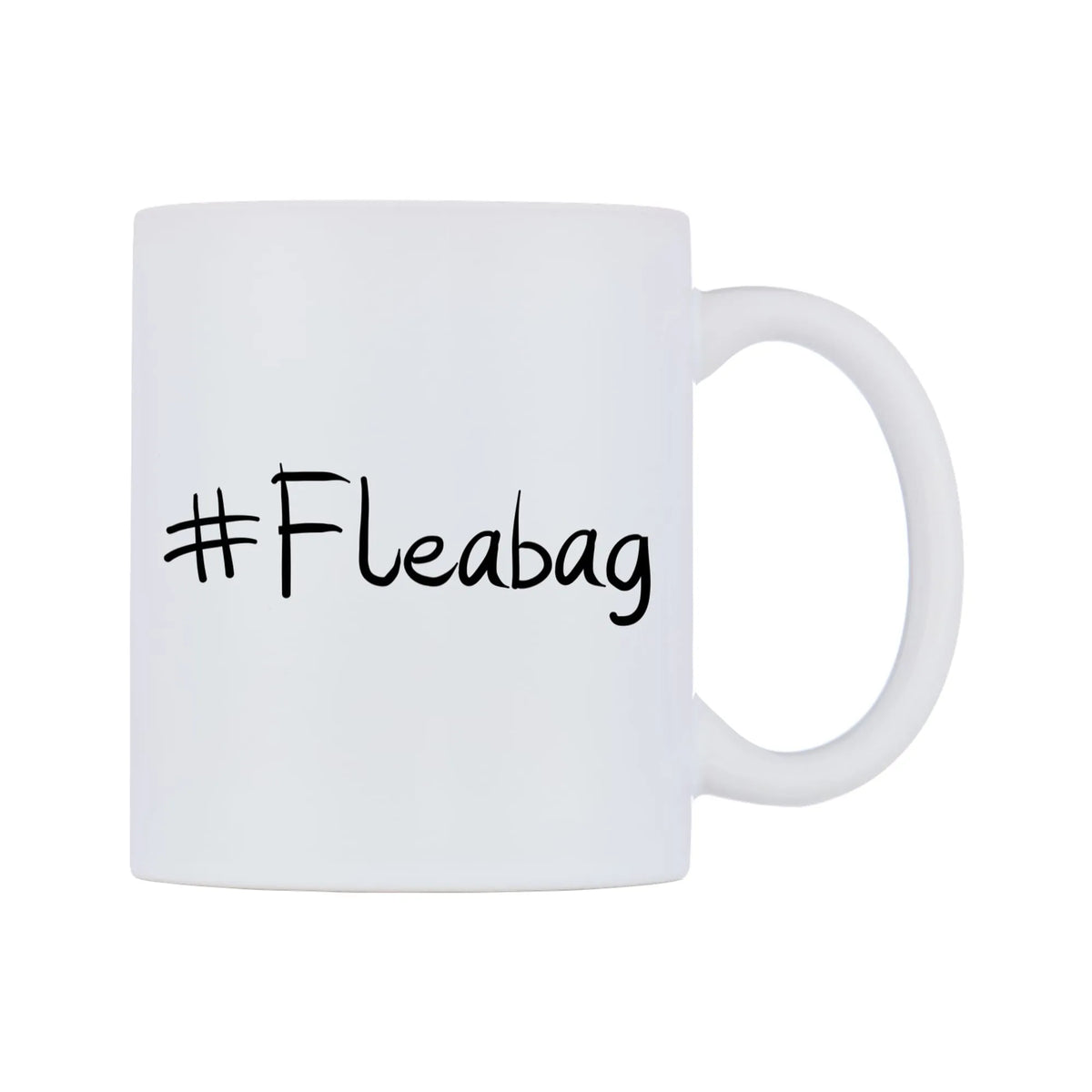 Fleabag Mug — mug, left side, on a white background