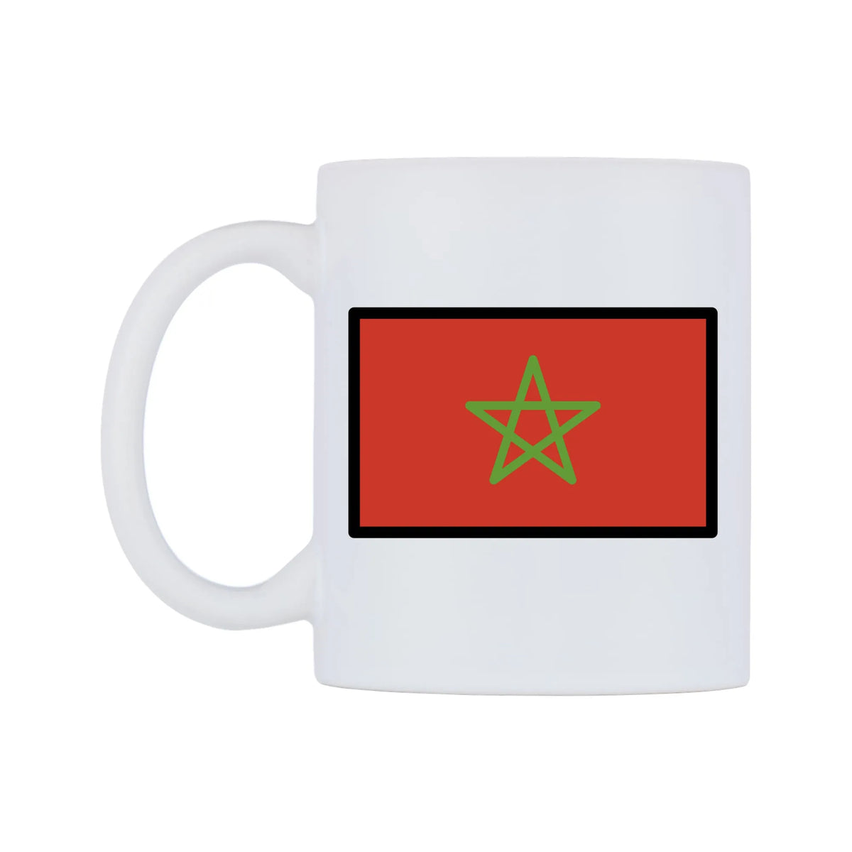 Morocco Flag Emoji Mug — mug, right side, on a white background