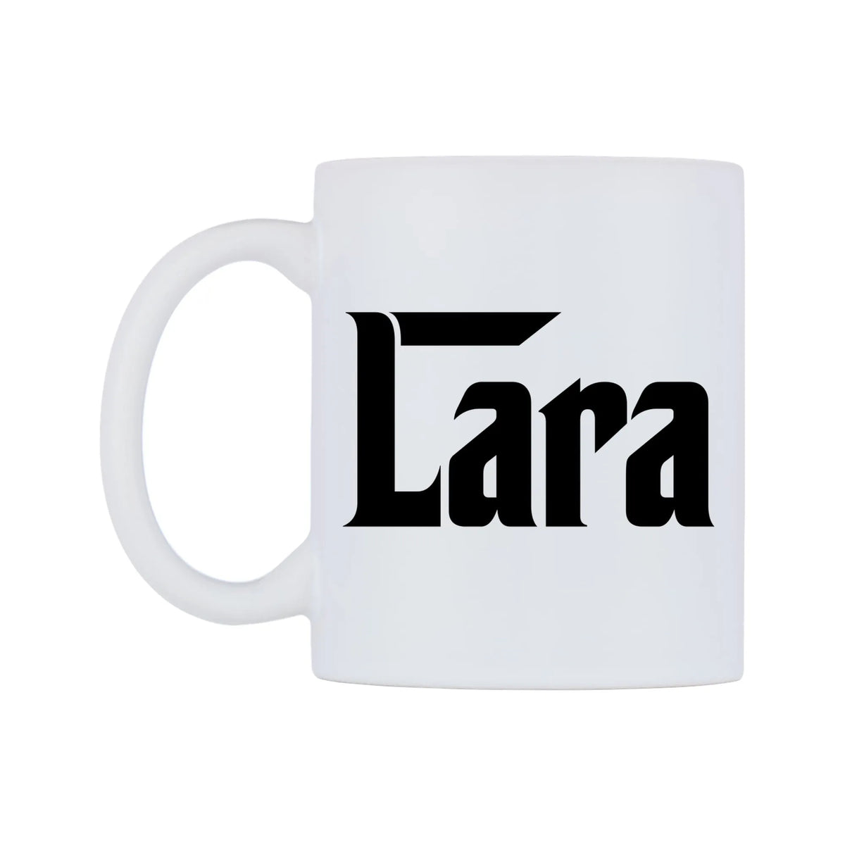Lara - Godfather Themed Mug — white 11oz gloss mug, right side, on a white background