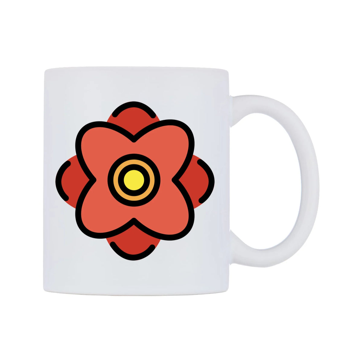 Rosette Emoji Mug — mug, left side, on a white background