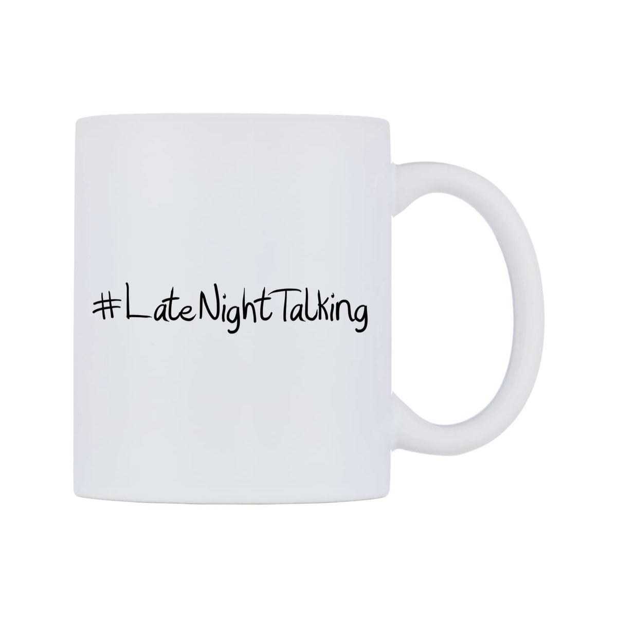 LateNightTalking Mug — mug, left side, on a white background