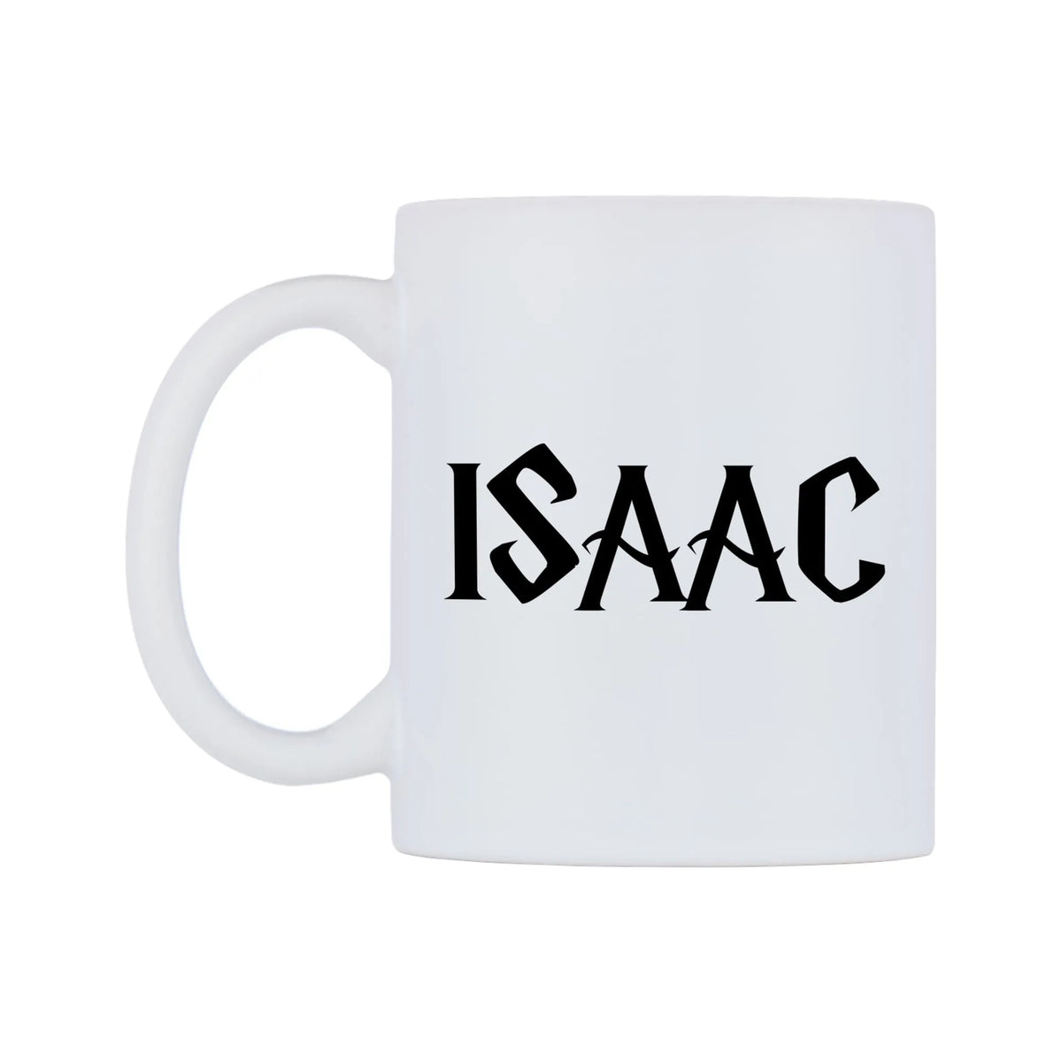 Isaac - Wizard Themed Mug — white 11oz gloss mug, right side, on a white background