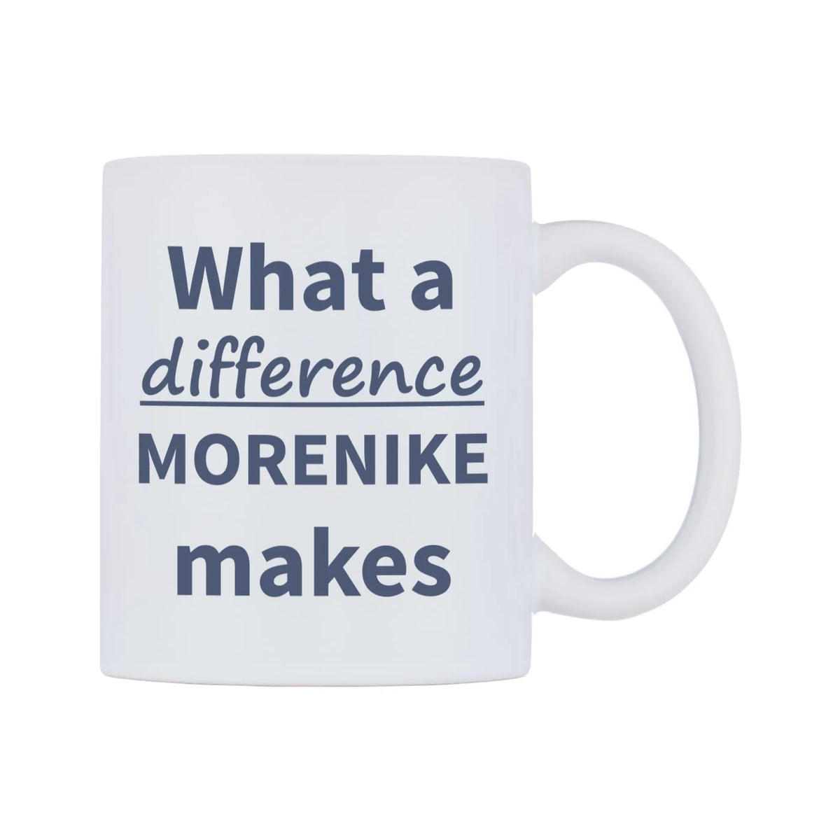 What a difference MORENIKE makes Mug — mug, left side, on a white background