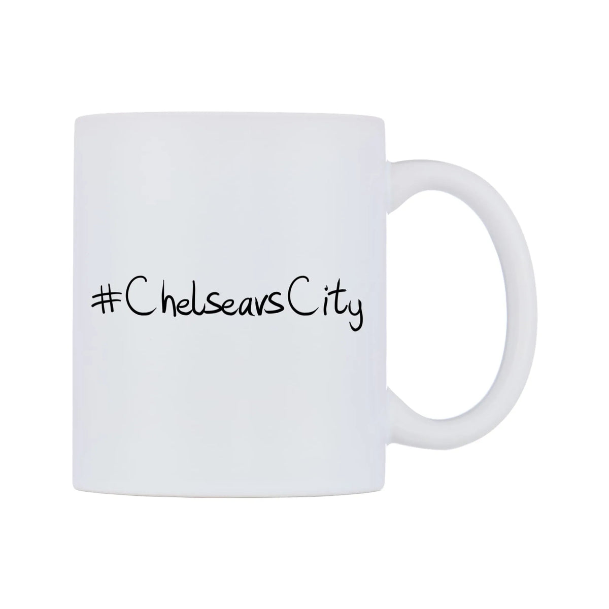 ChelseavsCity Mug — mug, left side, on a white background