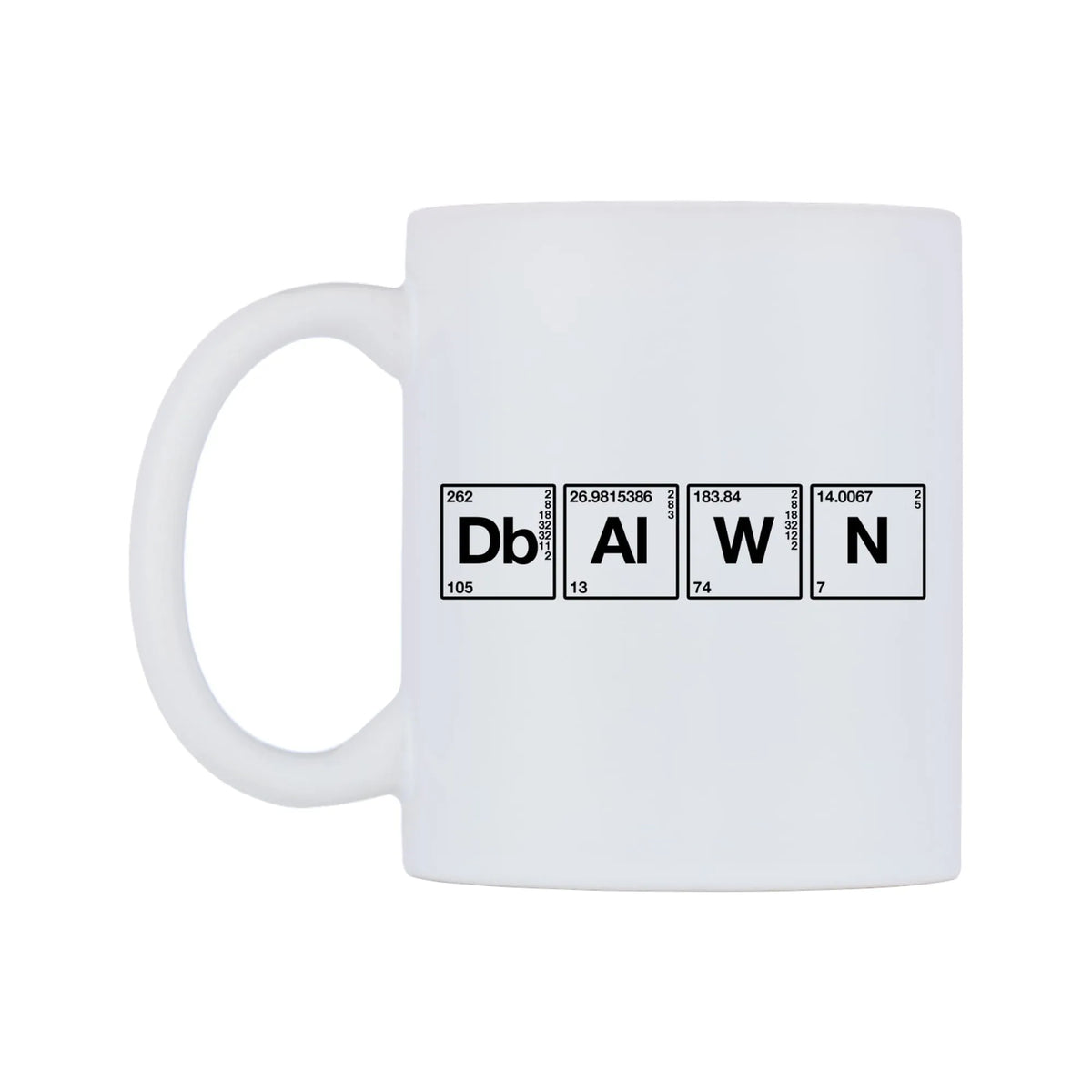 Dawn - Chemistry Themed Mug — mug, right side, on a white background