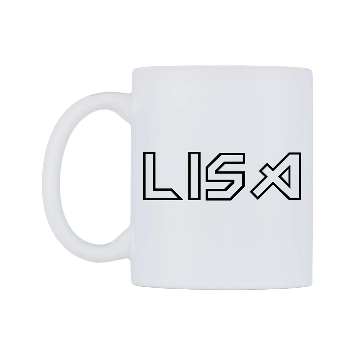 Lisa - Iron Maiden Themed Mug — white 11oz gloss mug, right side, on a white background