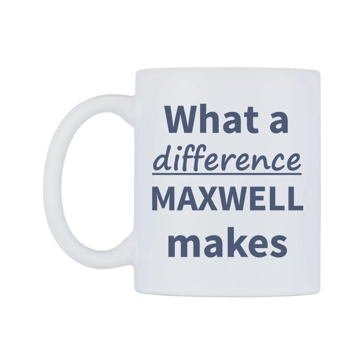 What a difference MAXWELL makes Mug — mug, right side, on a white background