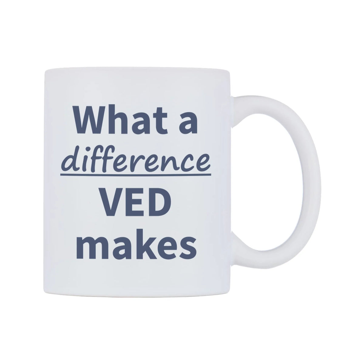 What a difference VED makes Mug — mug, left side, on a white background