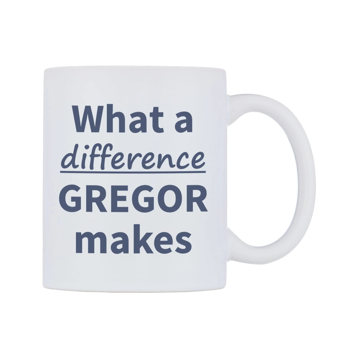 What a difference GREGOR makes Mug — mug, left side, on a white background