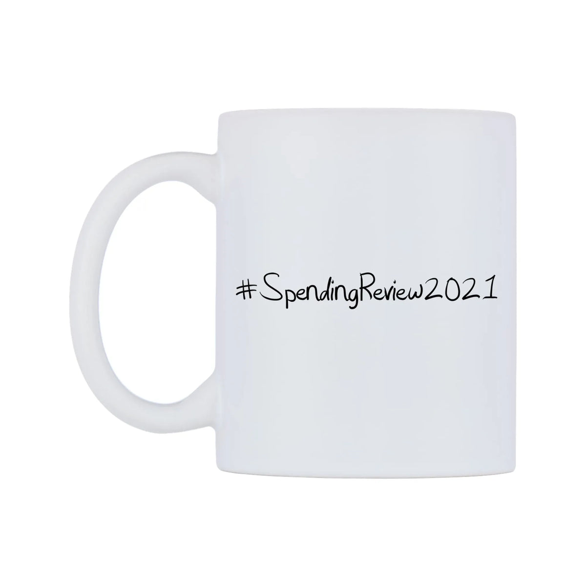 SpendingReview2021 Mug — mug, right side, on a white background