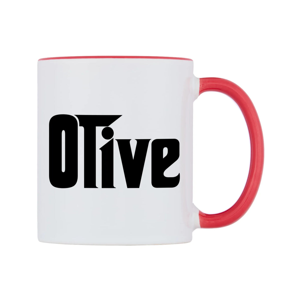 Olive - Godfather Themed Mug — white 11oz gloss mug with a red inside and handle, left side, on a white background