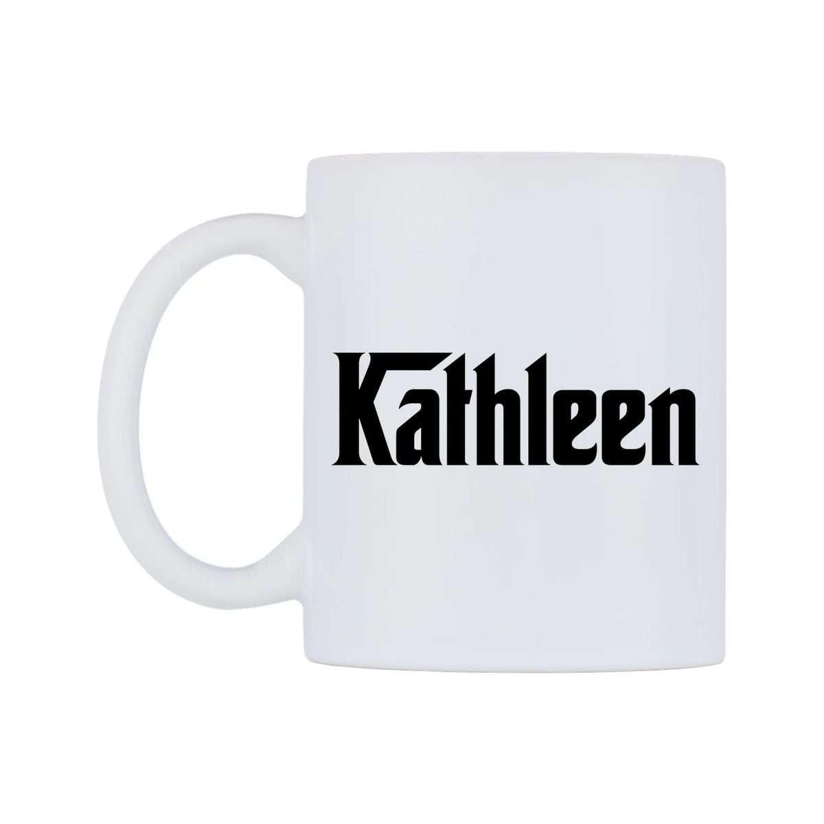 Kathleen - Godfather Themed Mug — mug, right side, on a white background