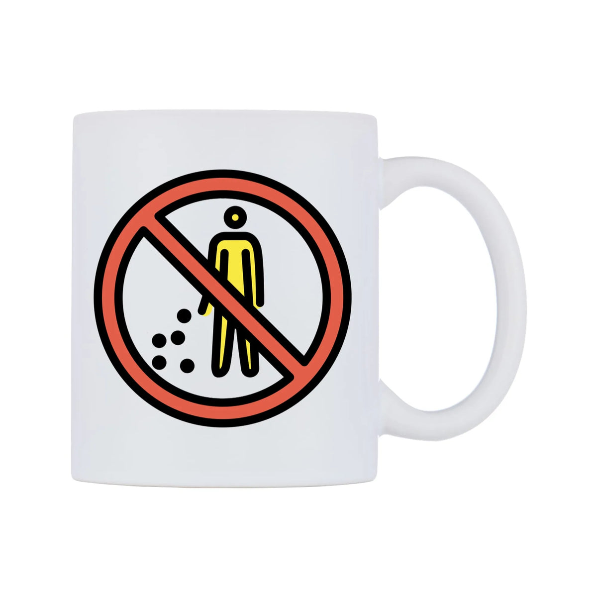 No Littering Emoji Mug — mug, left side, on a white background
