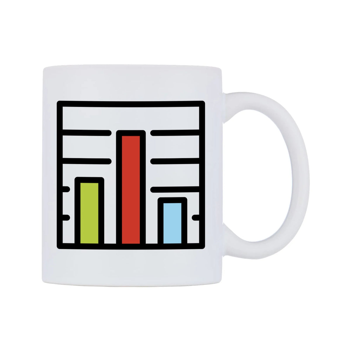 Bar Chart Emoji Mug — mug, left side, on a white background