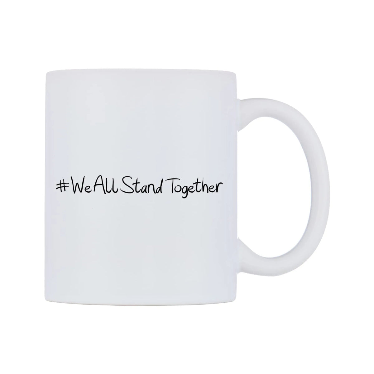 WeAllStandTogether Mug — mug, left side, on a white background