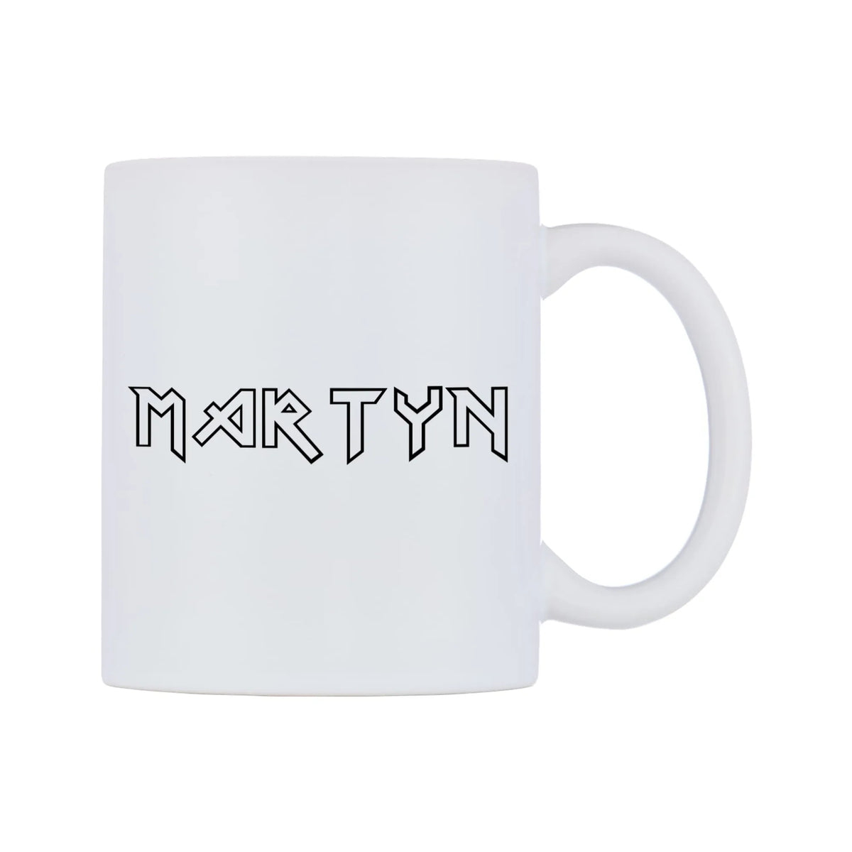 Martyn - Iron Maiden Themed Mug — white 11oz gloss mug, left side, on a white background
