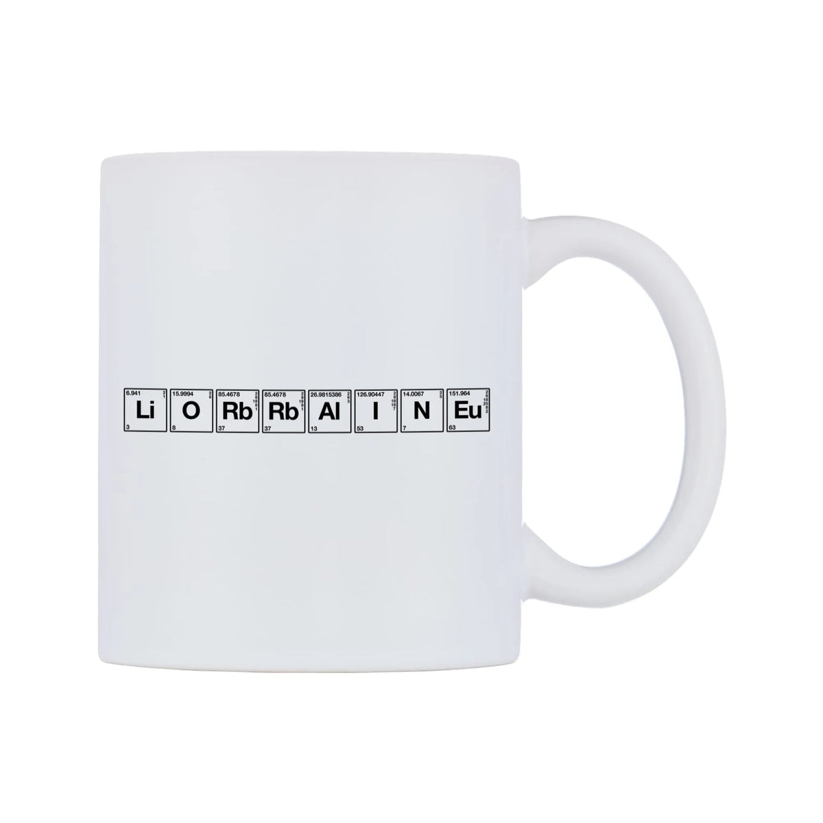 Lorraine - Chemistry Themed Mug — mug, left side, on a white background