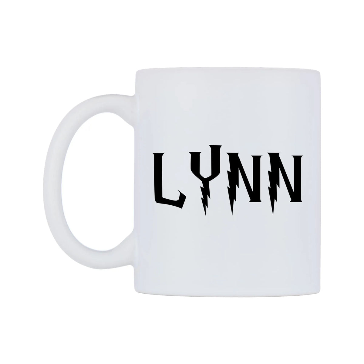 Lynn - Wizard Themed Mug — white 11oz gloss mug, right side, on a white background