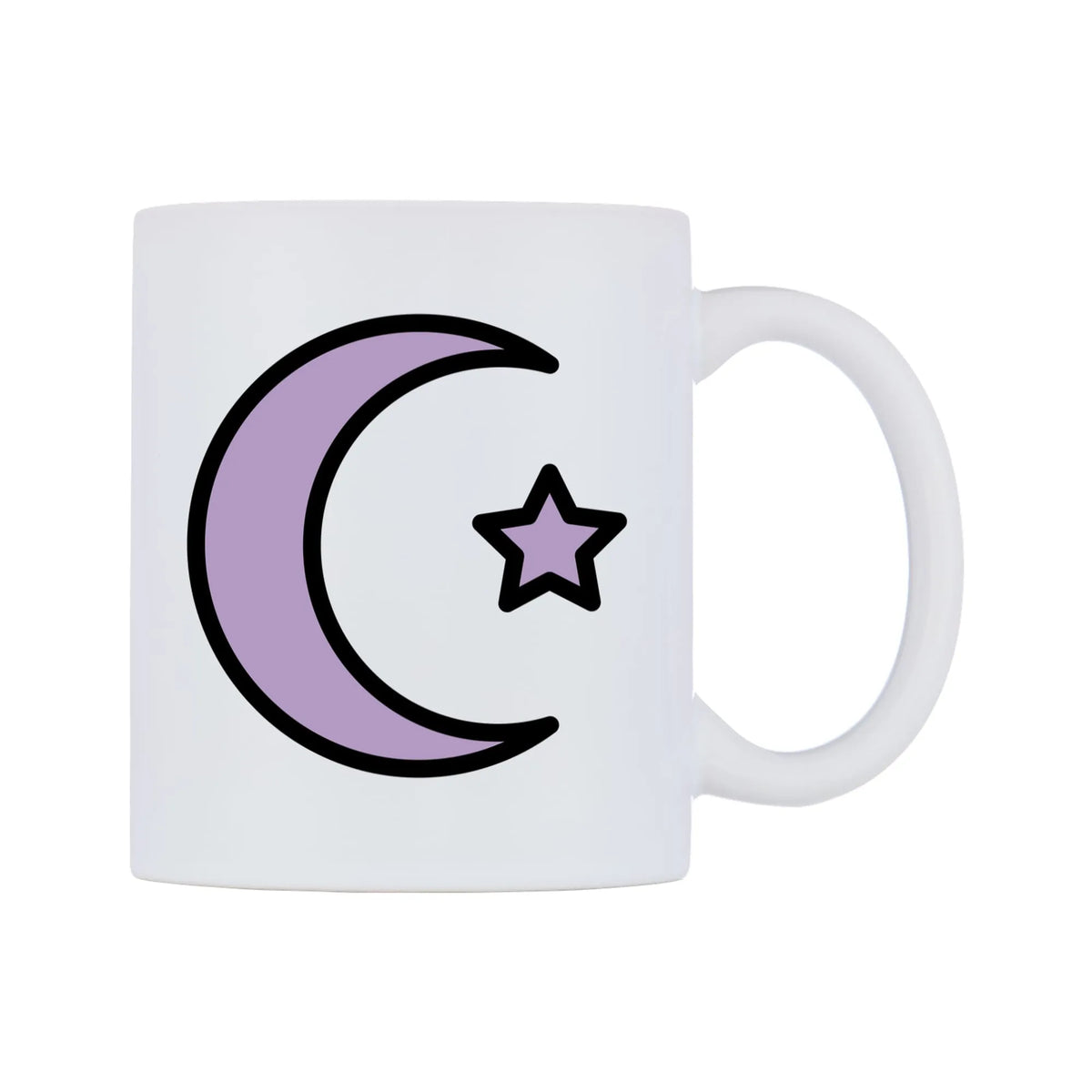 Star And Crescent Emoji Mug — mug, left side, on a white background