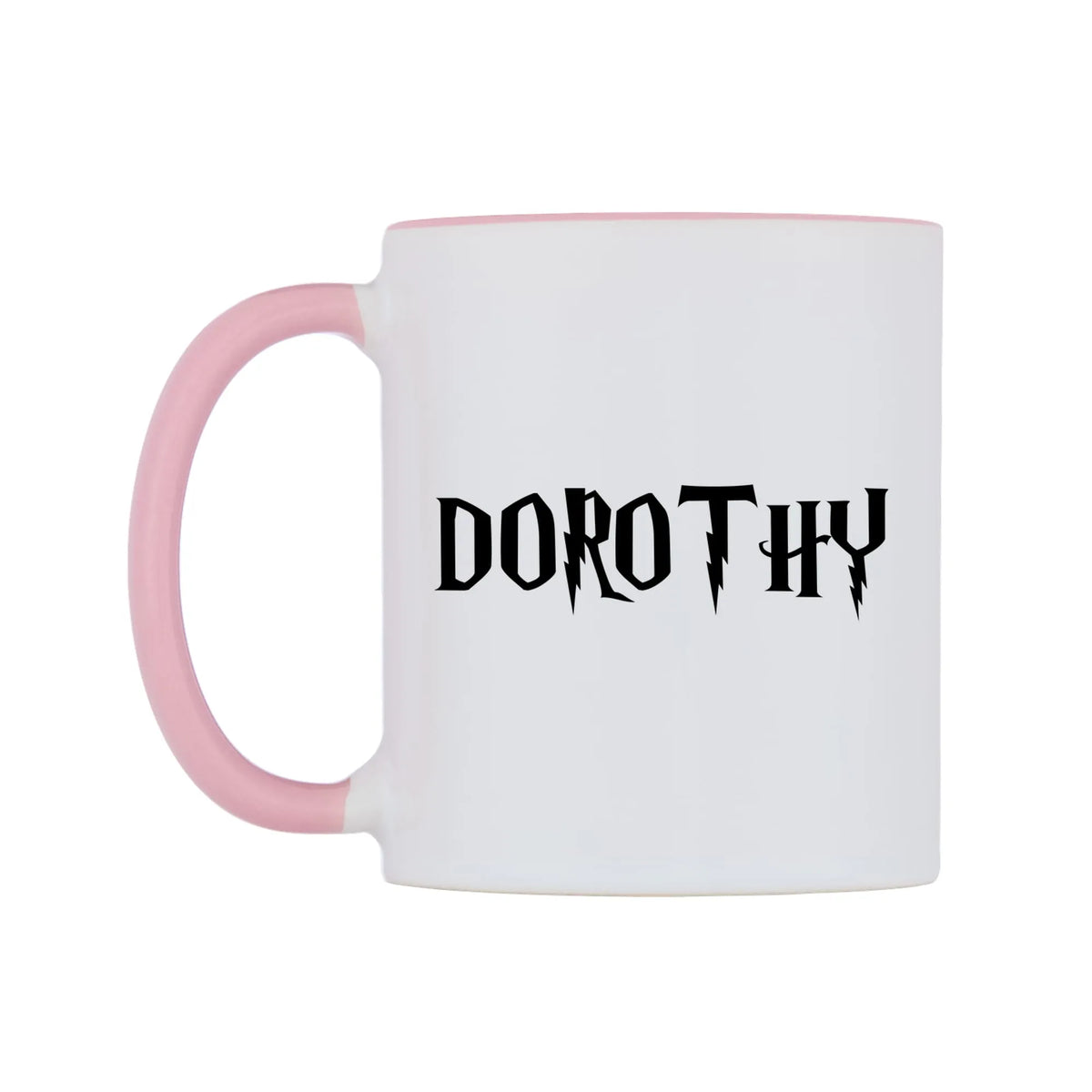 Dorothy - Wizard Themed Mug — white 11oz gloss mug with a pink inside and handle, right side, on a white background