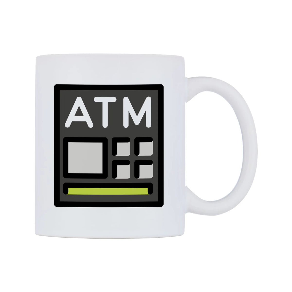 Atm Sign Emoji Mug — mug, left side, on a white background