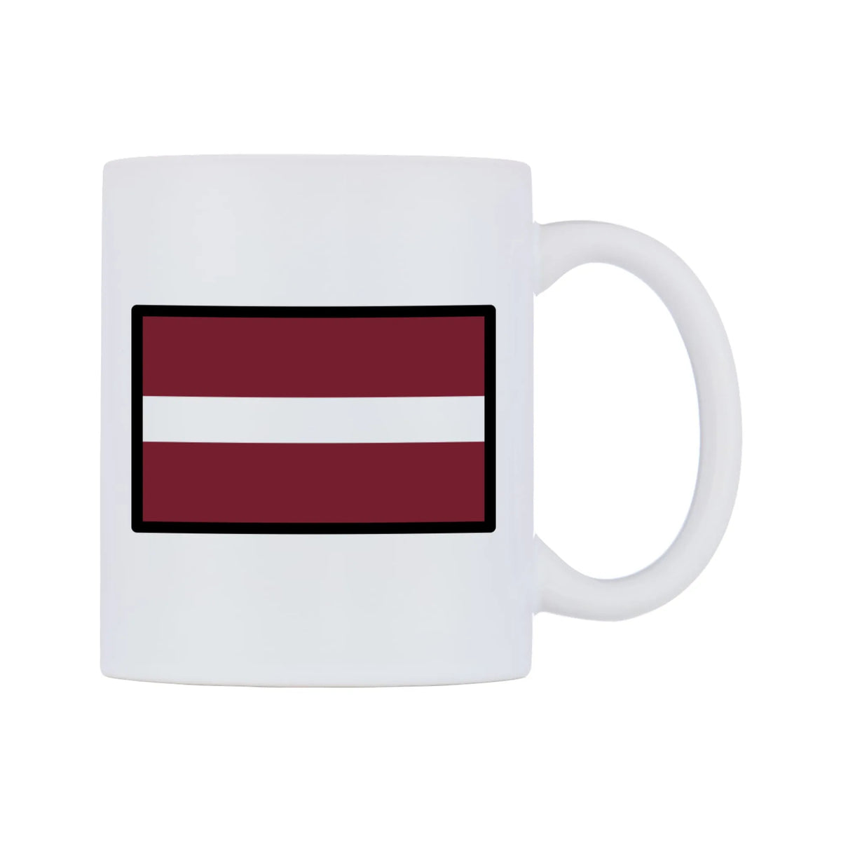 Latvia Flag Emoji Mug — mug, left side, on a white background