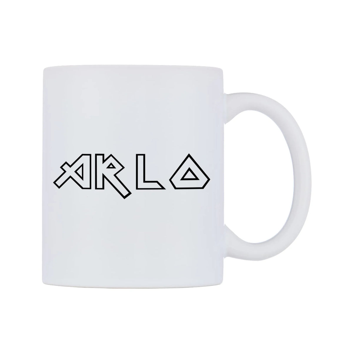 Arlo - Iron Maiden Themed Mug — white 11oz gloss mug, left side, on a white background