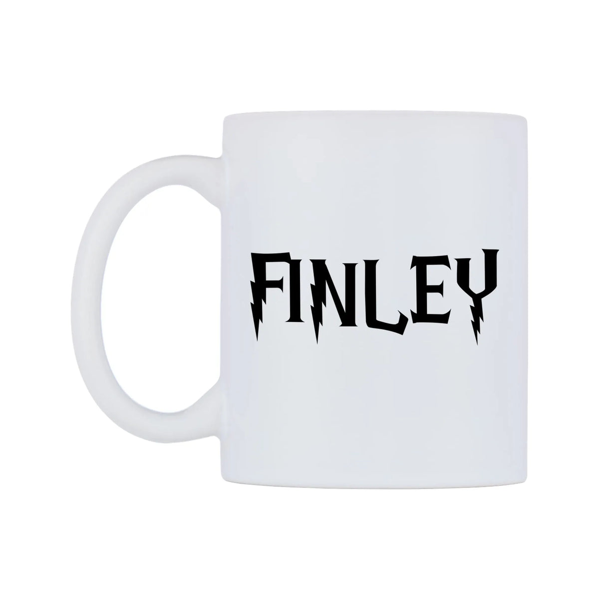Finley - Wizard Themed Mug — white 11oz gloss mug, right side, on a white background