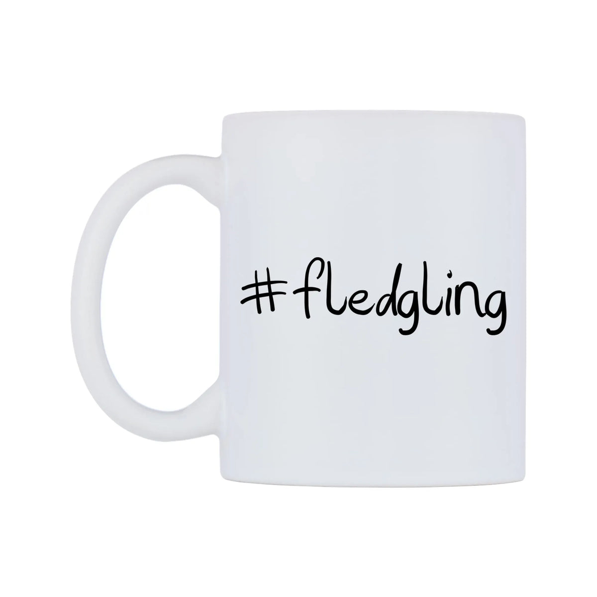 fledgling Mug — mug, right side, on a white background