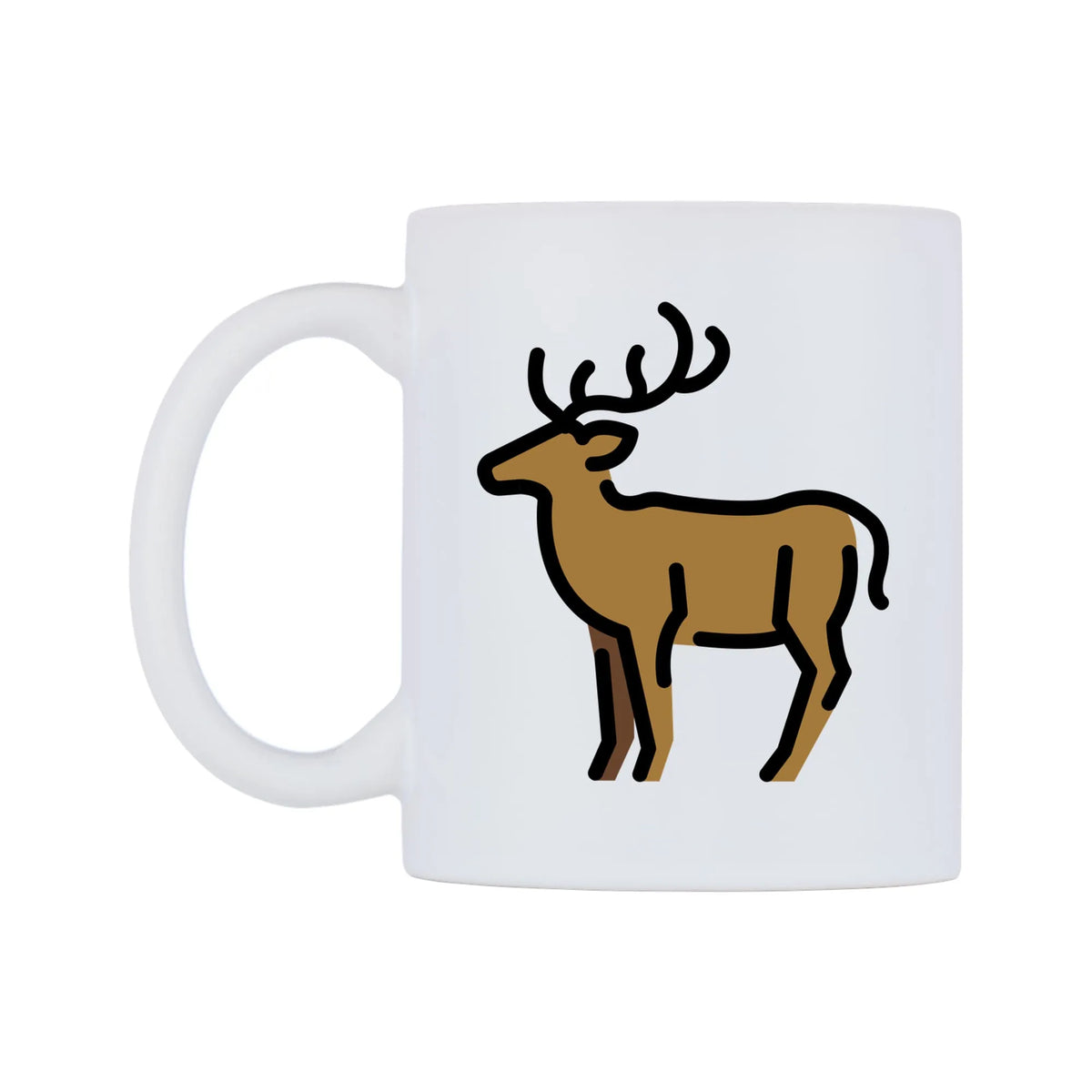 Deer Emoji Mug — mug, right side, on a white background
