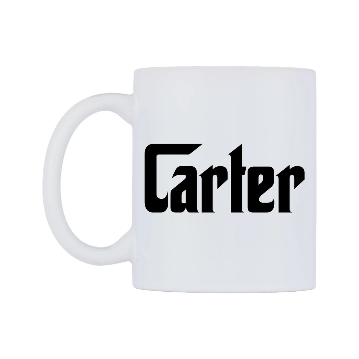 Carter - Godfather Themed Mug — white 11oz gloss mug, right side, on a white background