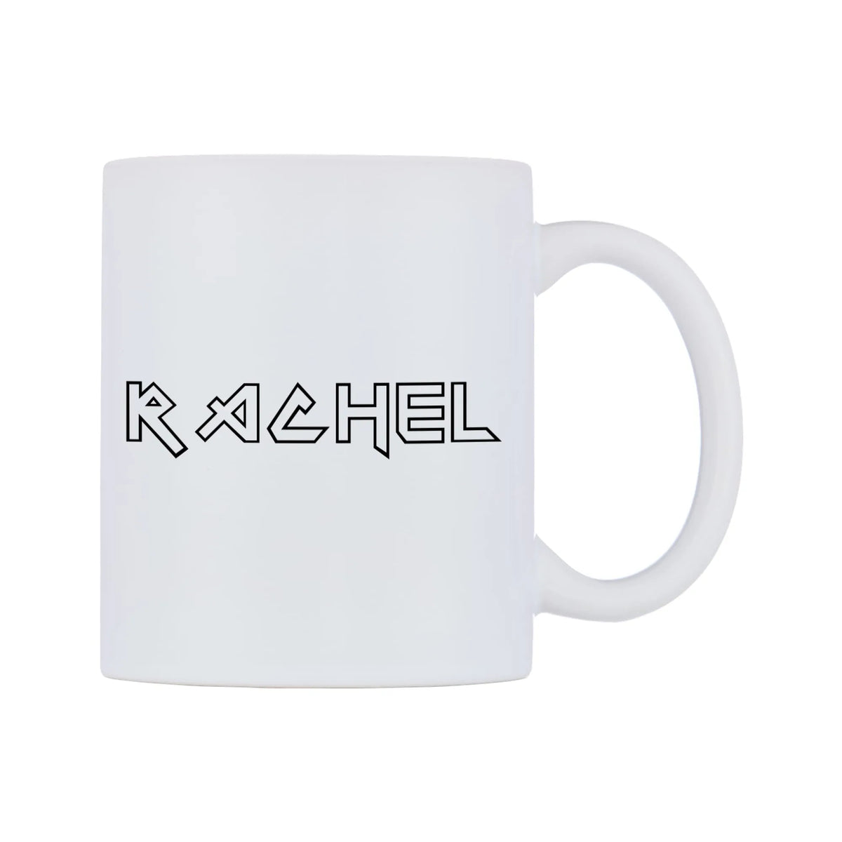 Rachel - Iron Maiden Themed Mug — white 11oz gloss mug, left side, on a white background