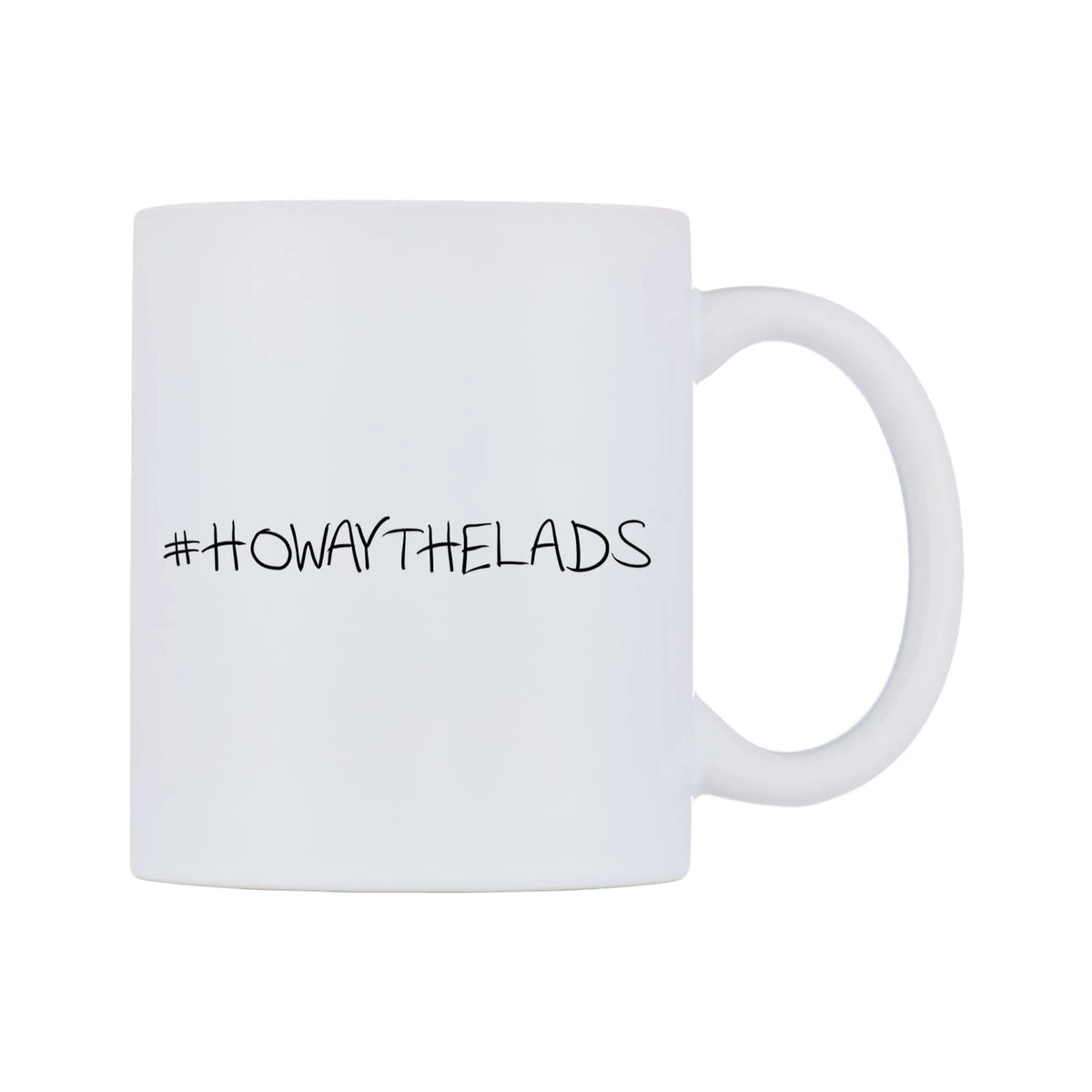 HOWAYTHELADS Mug — mug, left side, on a white background