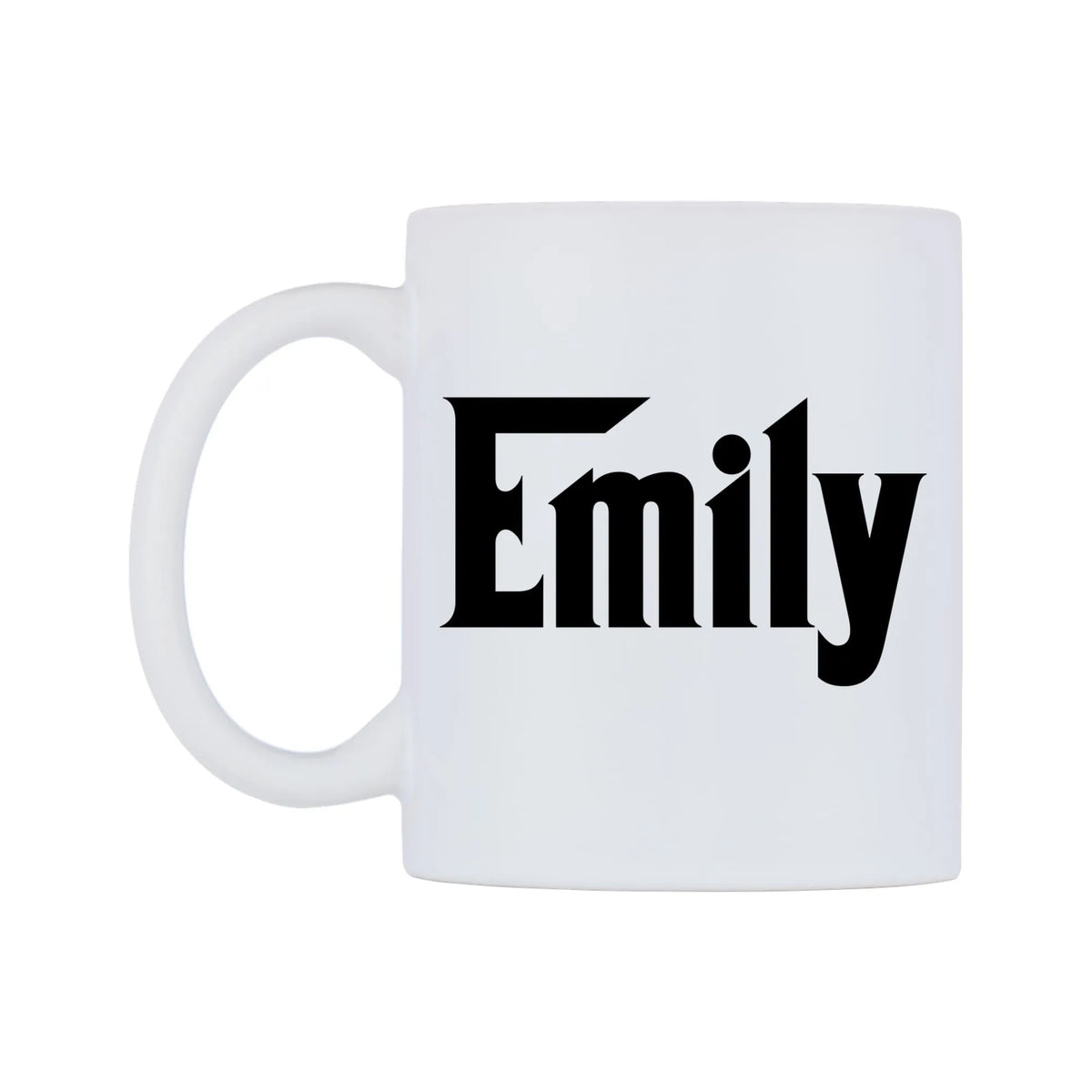 Emily - Godfather Themed Mug — white 11oz gloss mug, right side, on a white background