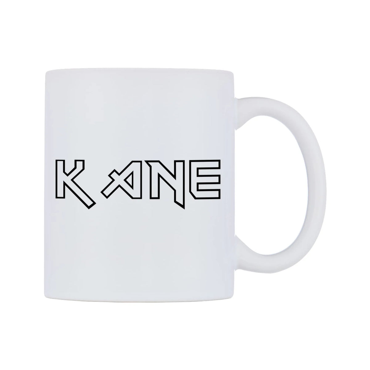 Kane - Iron Maiden Themed Mug — white 11oz gloss mug, left side, on a white background