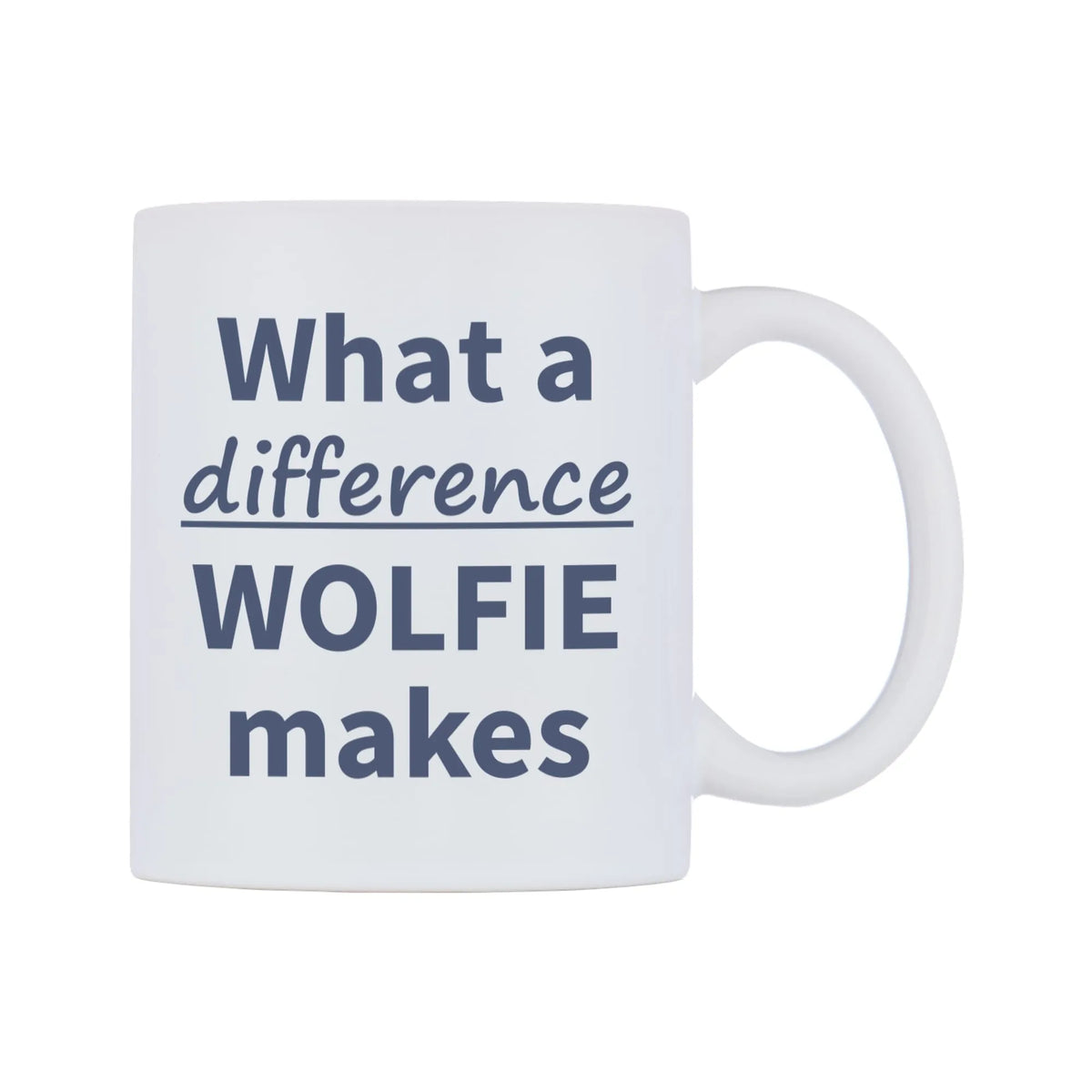 What a difference WOLFIE makes Mug — mug, left side, on a white background