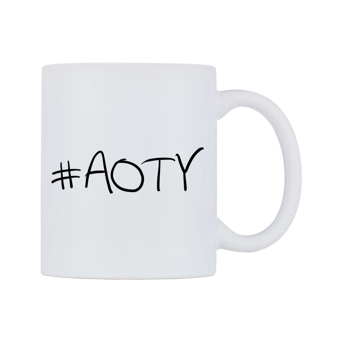 AOTY Mug — mug, left side, on a white background