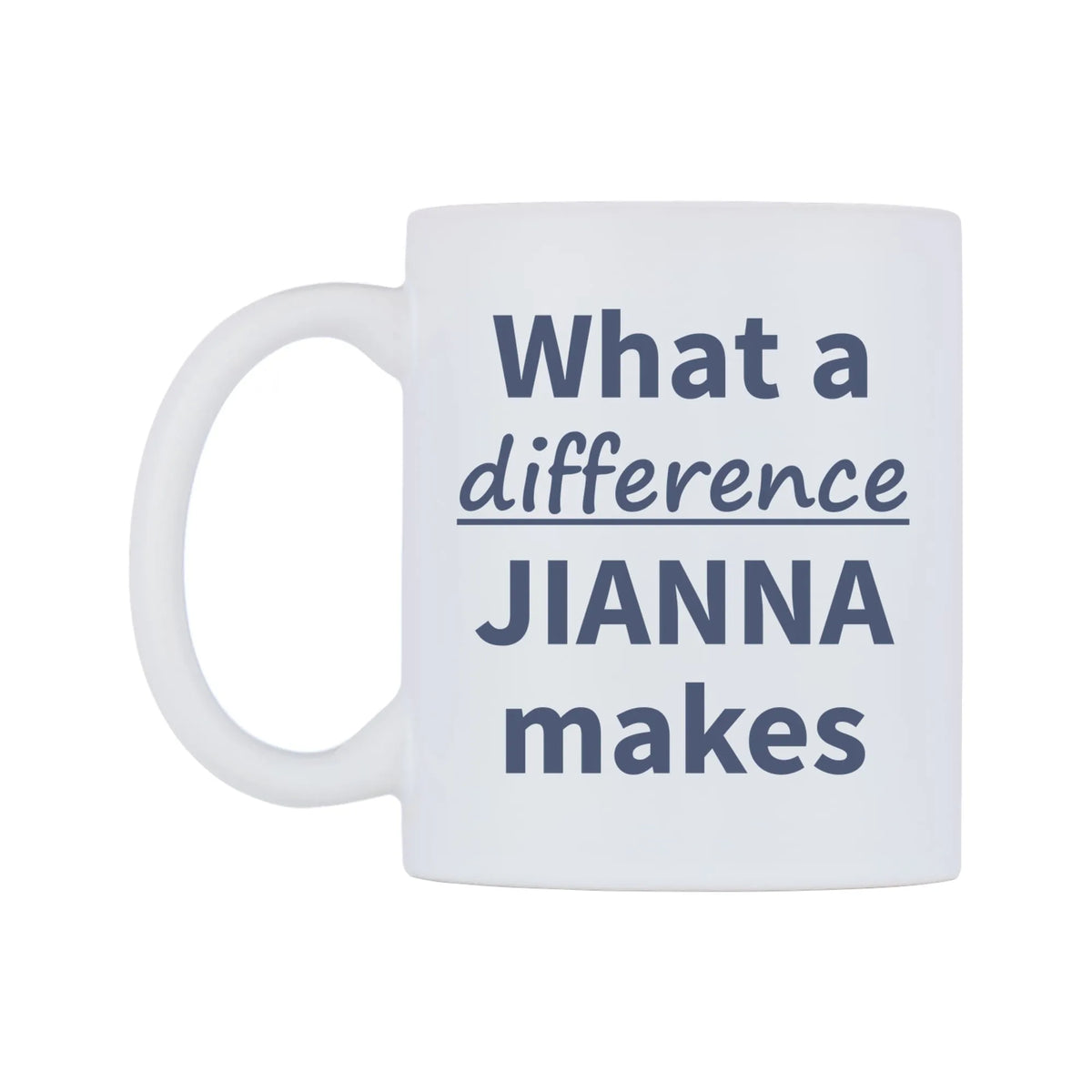 What a difference JIANNA makes Mug — mug, right side, on a white background