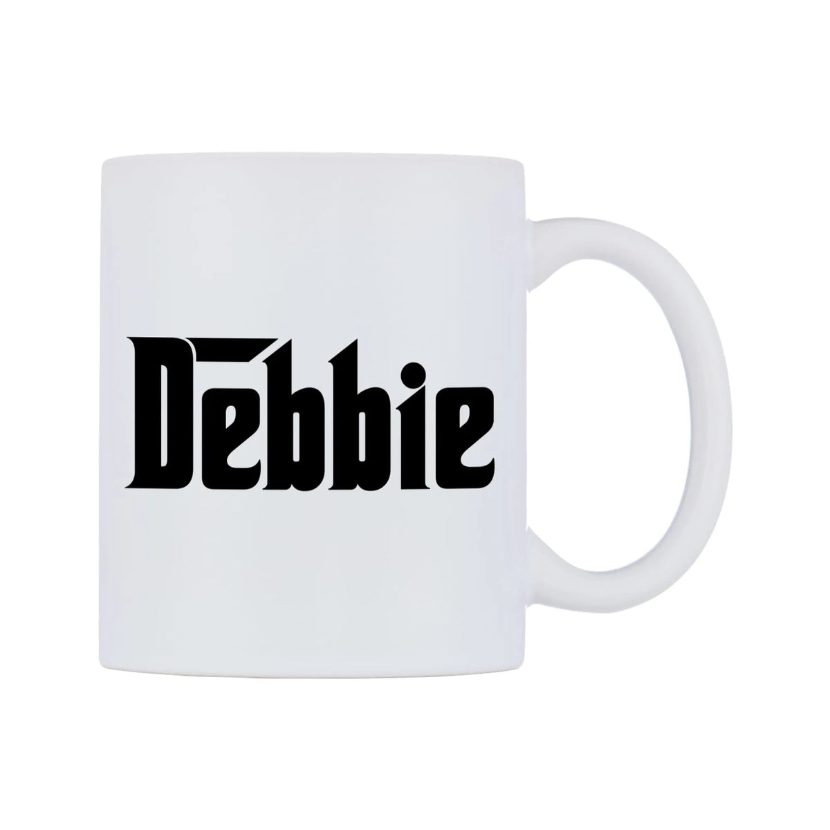 Debbie - Godfather Themed Mug — white 11oz gloss mug, left side, on a white background